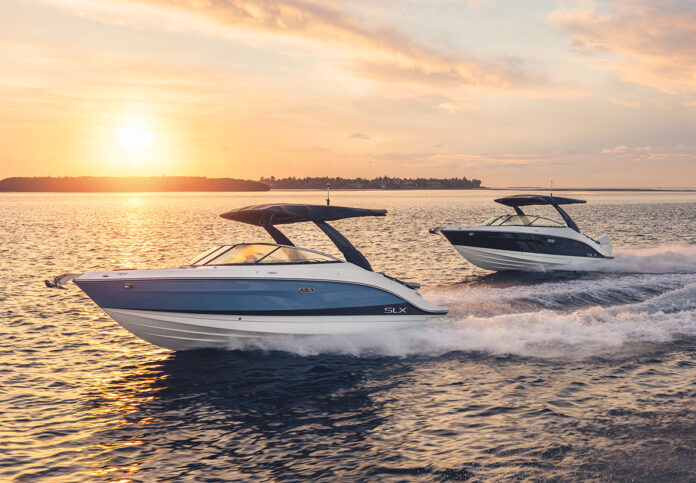 SLX 260 and SLX 260 Outboard at sunset