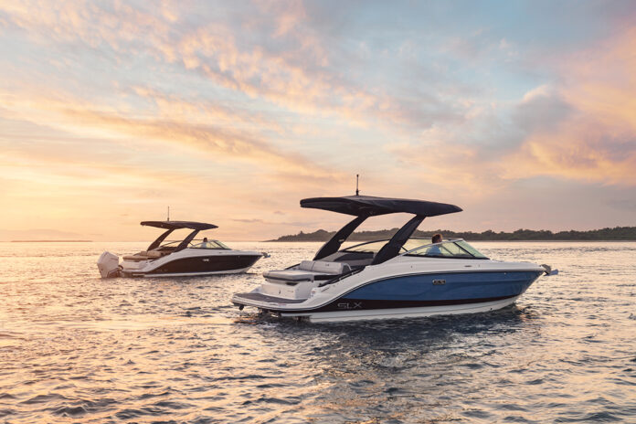 SLX 260 and SLX 260 Outboard at sunset